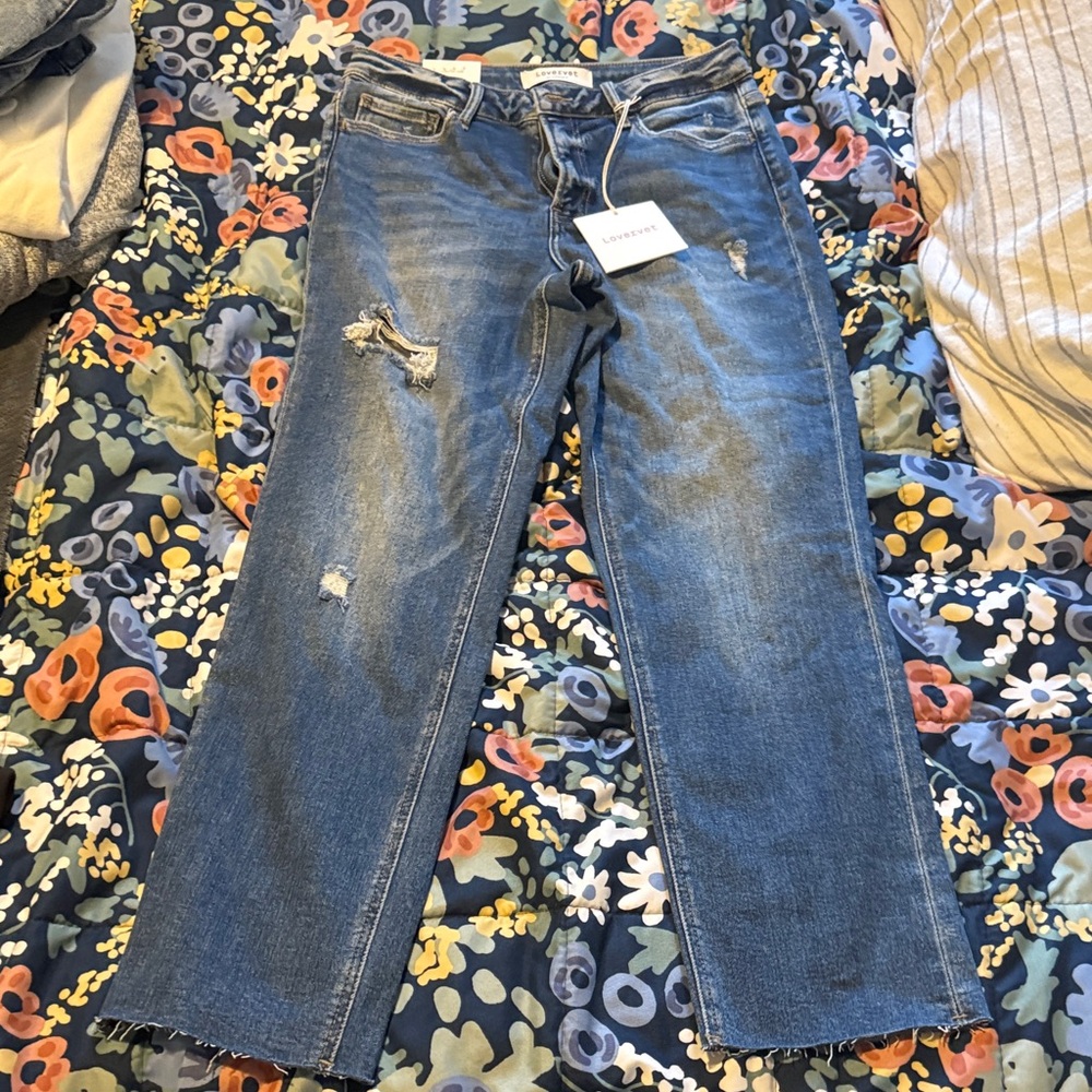 Distressed Blue Jeans